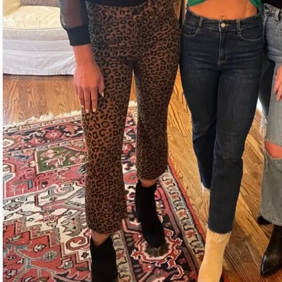 DL1961 High Rise Jeans Cropped FLATTERING Jaguar Animal Print Jeans 25 - Picture 5 of 14